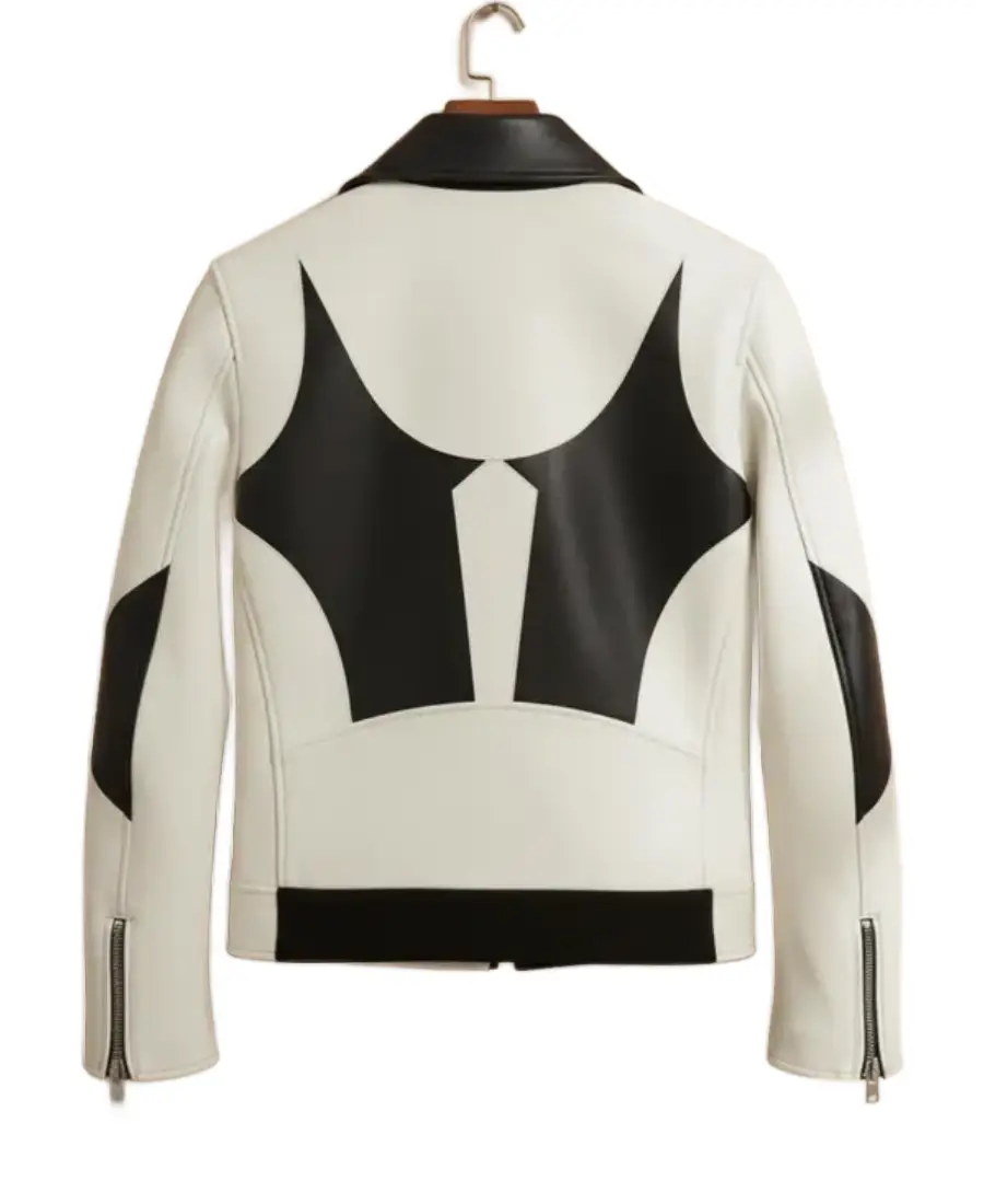 Shop The Geometric Cowhide Leather Biker Jacket