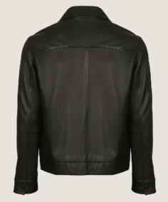 Shop The Men Black Blazer Style Leather Jacket Back