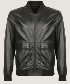 Men's Classy Black Bomber Leather Jacket - Trendy Leather Jackets