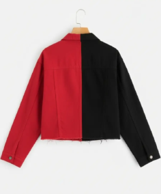 Shop The Men's 90's Red and Black Denim Jacket