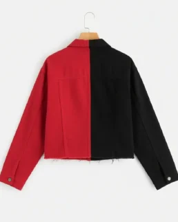 Shop The Men's 90's Red and Black Denim Jacket