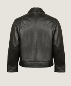 Shop The Men’s Black Classic Shirt Style Leather Jacket Back