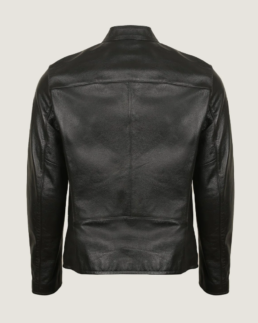 Shop The Men’s Black Classy Bomber Leather Jacket Back