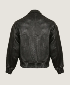 Shop The Men's Black Oversized Pilot Leather Jacket Sleeves