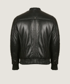 Shop The Men’s Black Quilted Leather Jacket Back