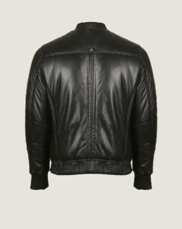 Shop The Men’s Black Quilted Leather Jacket Back