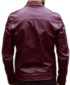 Shop The Men's Burgundy Cowhide Leather Moto Jacket