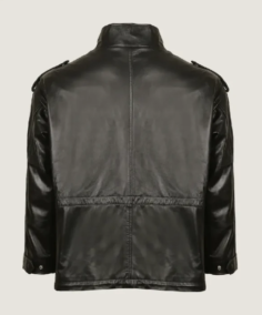 Shop The Men’s Classic Flap Pockets Leather Jacket Back
