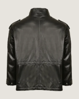 Shop The Men’s Classic Flap Pockets Leather Jacket Back