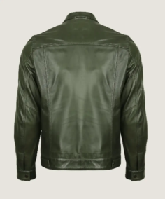Shop The Men's Olive Trucker Leather Jacket