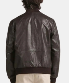 Shop The Men's Oversized Coffee Brown Leather Bomber Jacket