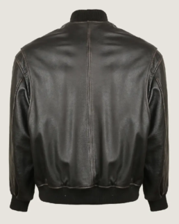 Shop The Men’s Oversized Rib Bomber Leather Jacket Back