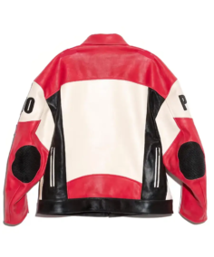 Shop The Men’s Peaceminusone PMO Leather Racing Jacket Back