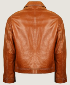 Shop The Men’s Pilot Brown Leather Bomber Jacket Back