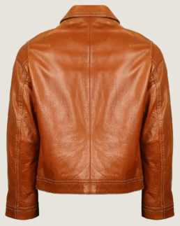 Shop The Men’s Pilot Brown Leather Bomber Jacket Back