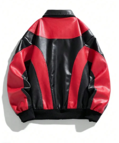 Shop The Men’s Windproof Warm Motorcycle Leather Jacket Back