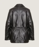 Shop The Women's Black Leather Long Coat Jacket