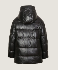 Shop The Women's Black Puffer Leather Jacket