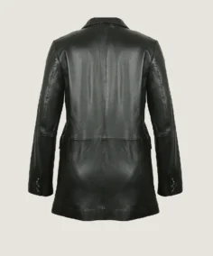 Shop The Women's Classic Black Long Leather Coat