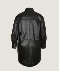 Shop The Women’s Classic Long Leather Coat Jacket Back