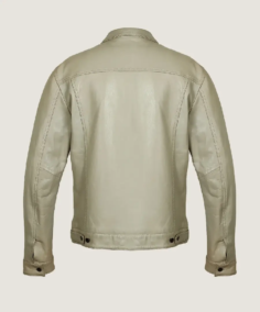 Shop The Women's Denim Style Cream Leather Jacket