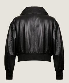 Shop The Women’s Oversized Pilot Sleek Leather Jacket Back