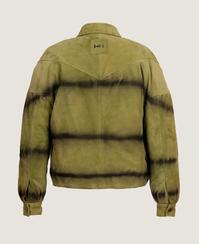 Shop The Women's Quilted Suede Leather Jacket Back