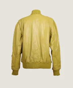 Shop The Women's Yellow Bomber Leather Jacket