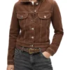 Women Brown Trucker Denim Jacket