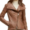 Women’s Brown Moto Leather Jacket