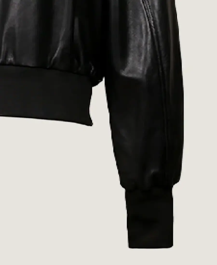 Women’s Oversized Pilot Sleek Leather Jacket Sleeves