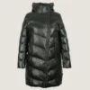 Women's Quilted Leather Long Coat