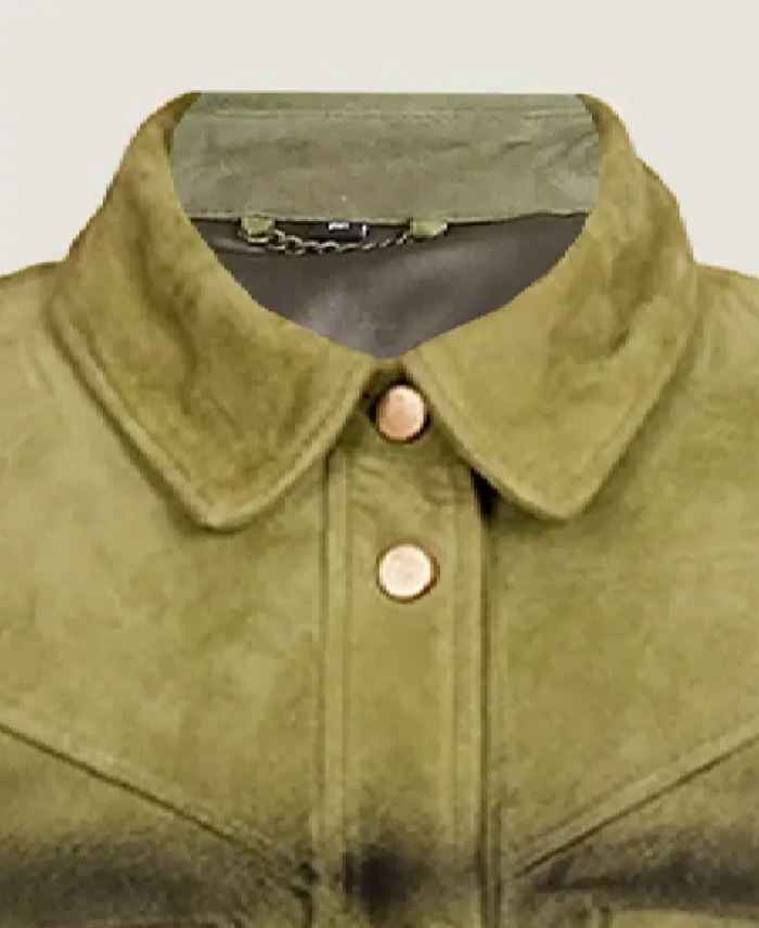Women's Quilted Suede Leather Jacket Collar