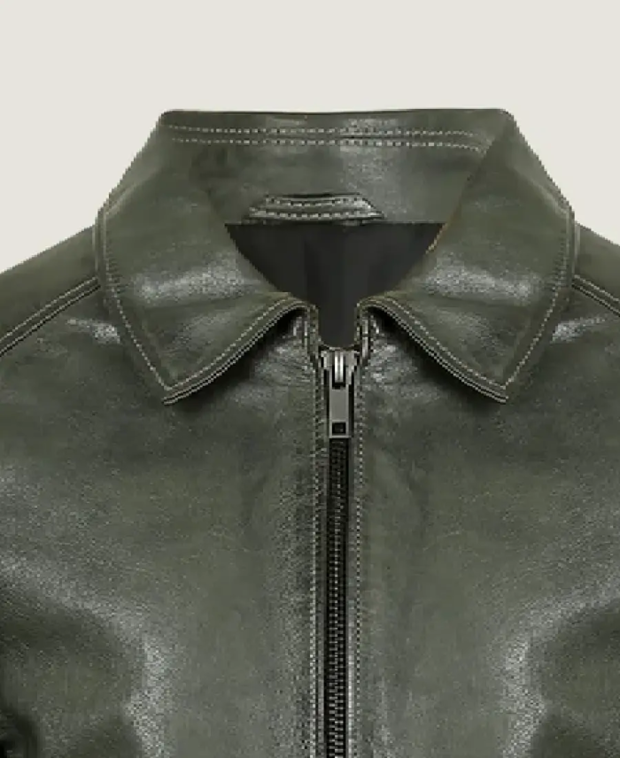 Women’s Retro A2 Shoulder Leather Jacket Collar