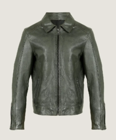 Women’s Retro A2 Shoulder Leather Jacket Front