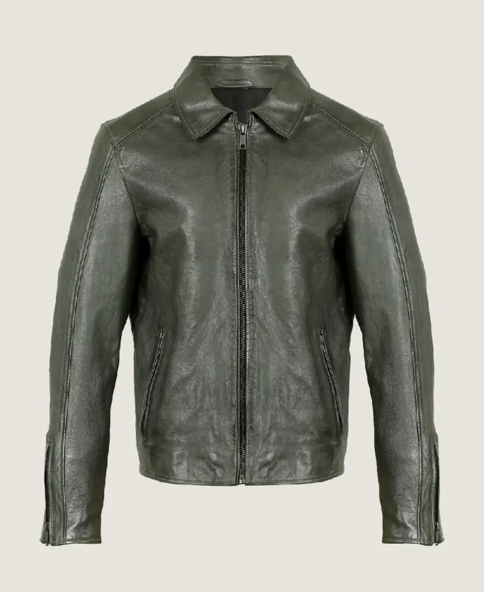 Women’s Retro A2 Shoulder Leather Jacket Front