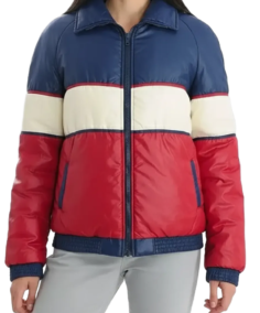 70s Vintage Block Color Puffer Jacket