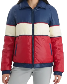 70s Vintage Block Color Puffer Jacket