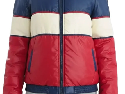 70S Vintage Block Color Puffer Jacket