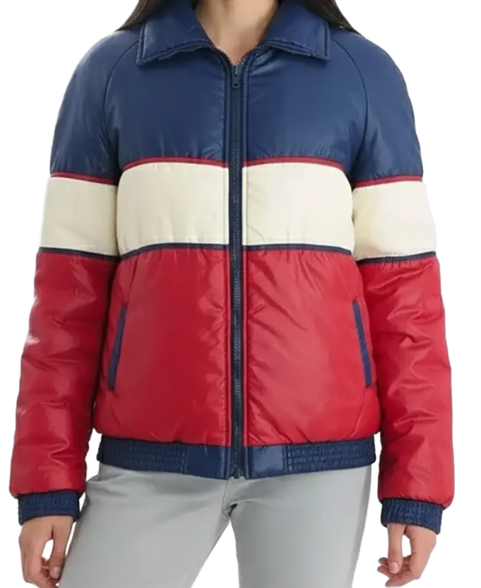 70s Vintage Block Color Puffer Jacket