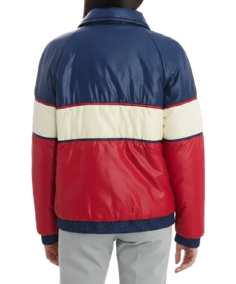 70s Vintage Block Color Puffer Jacket Back