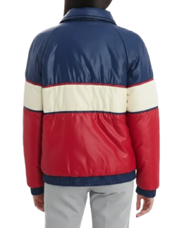 70s Vintage Block Color Puffer Jacket Back