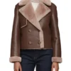Bagatelle Double Breasted Faux Shearling Leather Jacket