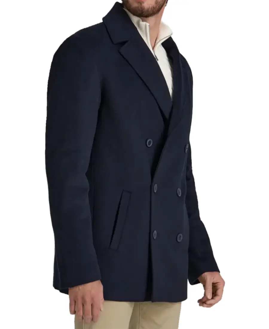 Bradley Cooper Wool Pea Coat 3 Bradley Cooper Wool Pea Coat Side