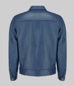 Harrison Men’s Blue Harrington Leather Jacket - Image 5