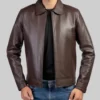Men’s Dark Brown Harrington Leather Jacket