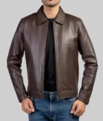 Men’s Dark Brown Harrington Leather Jacket
