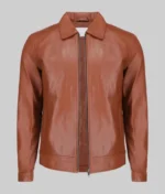 Harrison Men’s Brown Harrington Leather Jacket - Image 2