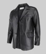 Men’s Carter Smart Black Leather Car Coat - Image 3