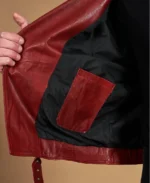 Chiodo Red Belted leather biker jacket - Image 7